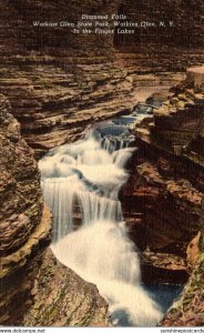 New York Watkins Glen Diamond Falls 1950 Curteich