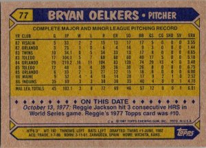 1987 Topps Baseball Card Dick Bryan Oelkers Cleveland Indians sk3057