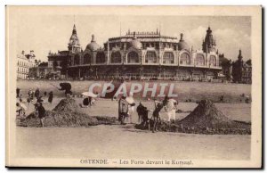 Belgium Ostend Old Postcard The strong before the Kursaal