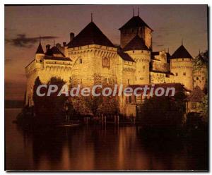 Modern Postcard Chillon Montreaux The Chateau de Chillon au Crepuscule