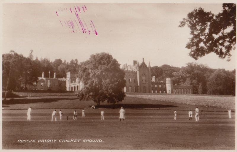 Rossie Priory Perth Scottish Cricket Ground Match Real Photo Old Postcard