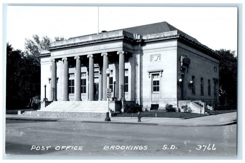 c1940's Post Office Building Brookings South Dakota SD RPPC Photo Postcard