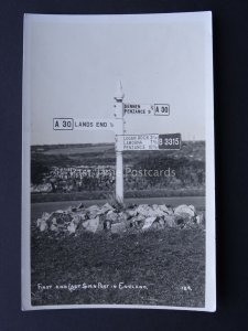 Cornwall THE FIRST & LAST SIGN POST IN ENGLAND Lands End - Old RP Postcard