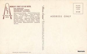 Aerial View BURLINGAME CALIFORNIA First Fly in Hotel HS CROCKER Postcard 10211