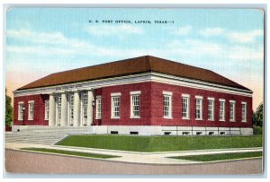 c1940's US Post Office Building Stairs Entrance View Lufkin Texas TX Postcard