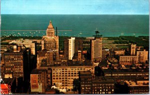 USA View From Board Of Trade Observation Tower Chicago Chrome Postcard 09.69