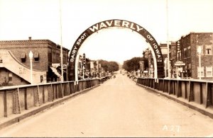 Iowa Wavewrly Entrance Arch Real Photo