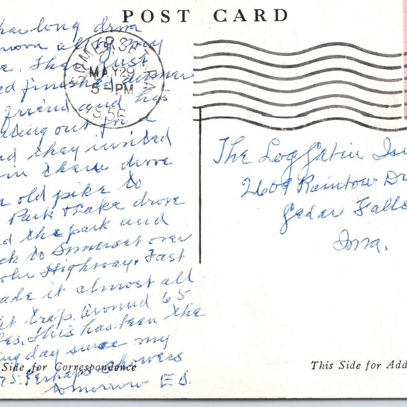 c1950s Somerset, PA Diamond Square Downtown Church Newberry Lohr Postcard A170