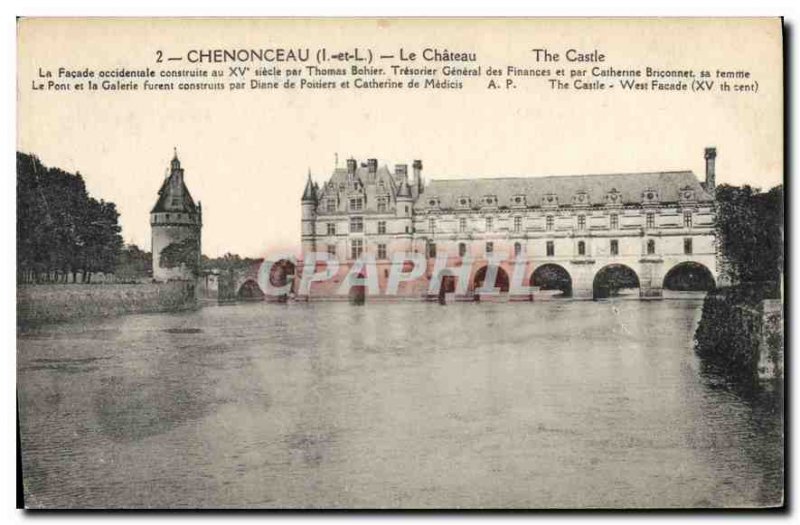 Postcard Old Chateau Chenonceau