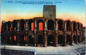 France Arles Les Arenes Pouvant Contenir Amphitheatre Vintage Postcard C087