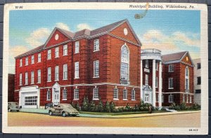 Vintage Postcard 1940 Municipal Building Wilkinsburg Pennsylvania