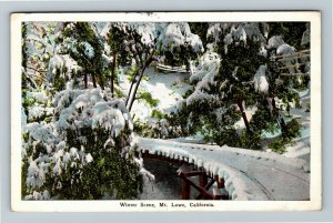 Mt. Lowe CA-California Winter Scene Railroad Bridge Vintage c1930 Postcard