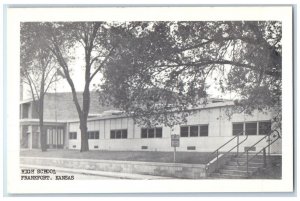c1940 High School Exterior Building Frankfort Kansas KS Vintage Antique Postcard
