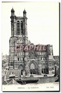 Old Postcard Troyes La Cathedrale
