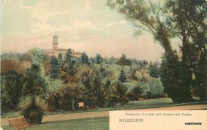 AUSTRALIA C-1905 Melbourne Botanical Gardens Government House postcard 1433