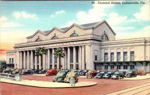 Jacksonville, FL Florida TERMINAL STATION Railroad~Train Depot  ca1940s Postcard