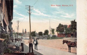 Main Street, Malone, New York, Early Postcard, Unused