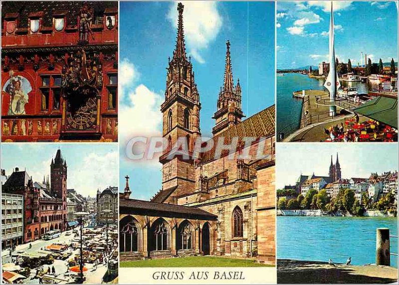 Modern Postcard Gruss aus Basel