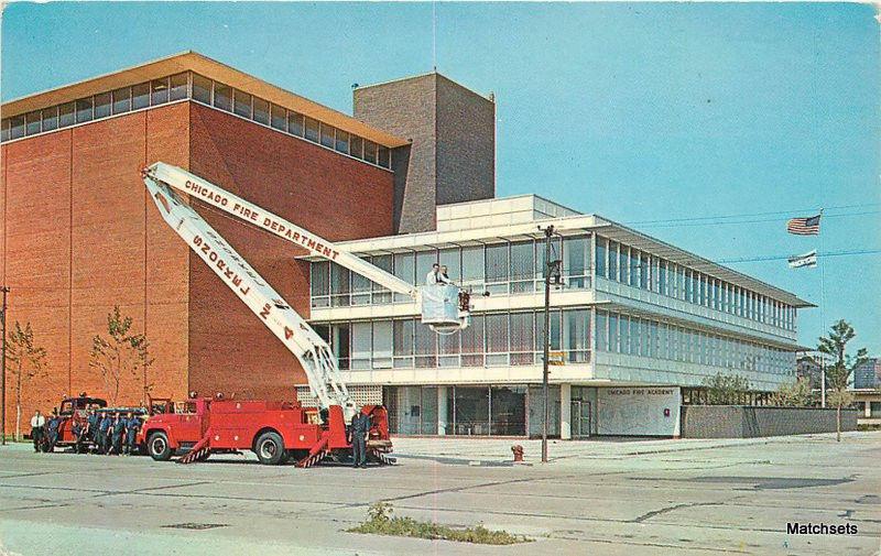 1964 CHICAGO ILLINOIS Fire Academy Plastichrome postcard 8396