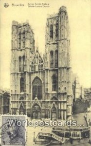 Eglise Sainte Gudule Bruxelles, Belgium Stamp on back 