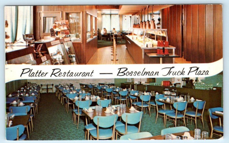 GRAND ISLAND, NE ~ Platter Restaurant BOSSELMAN TRUCK PLAZA Roadside Postcard