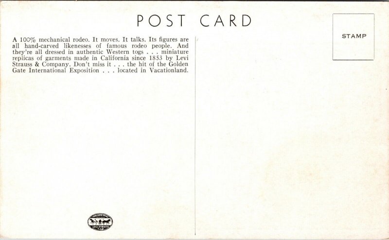 Advertising Postcard Levi Strauss Copper Riveter Overalls~3869 