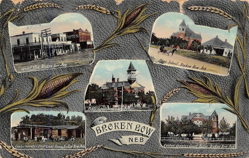 Broken Bow Nebraska Multi View 1909 postcard