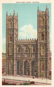 Vintage Postcard 1954 Notre Dame Church Parish Building Montreal Canada