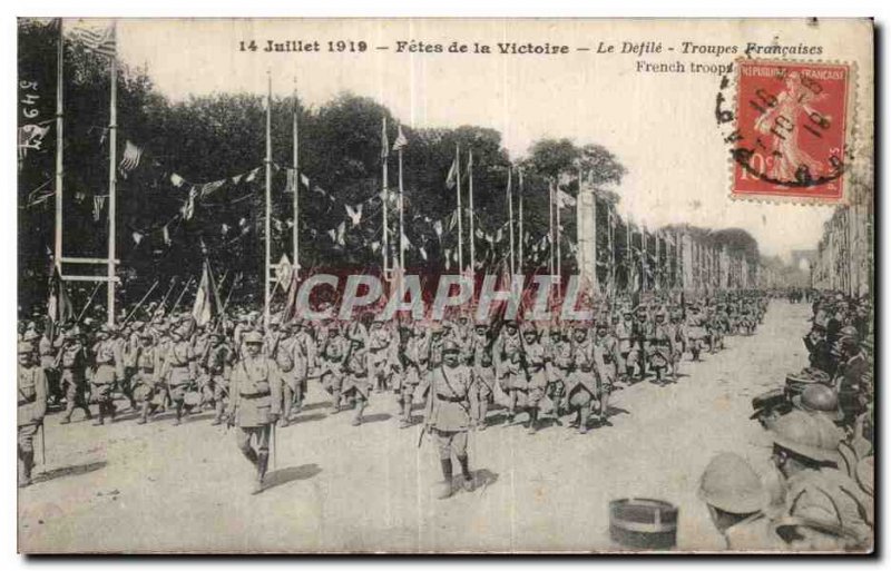 Old Postcard Militaria Paris Fetes Victory parade french The Troops Arc de Tr...