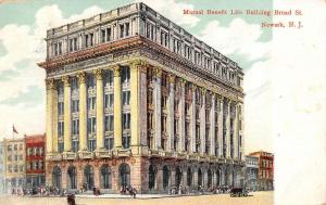 NEWARK, NJ New Jersey  MUTUAL BENEFIT LIFE BUILDING & Street View  1908 Postcard