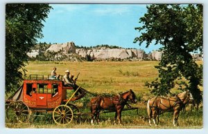 FORT ROBINSON State Park, NE ~Historic STAGE COACH Ride c1960s Roadside Postcard