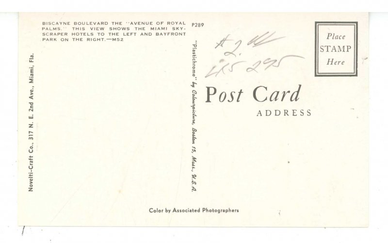 FL - Miami. Biscayne Boulevard Street Scene ca 1950