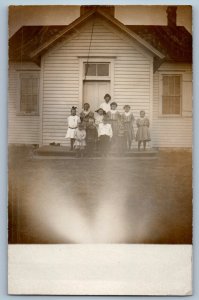 c1910s School Children Nora Springs Iowa IA RPPC Photo Unposted Antique Postcard