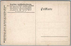 GERMAN EARLY AVIATION DIRIGIBLE ZEPPELIN WWI ERA ANTIQUE POSTCARD
