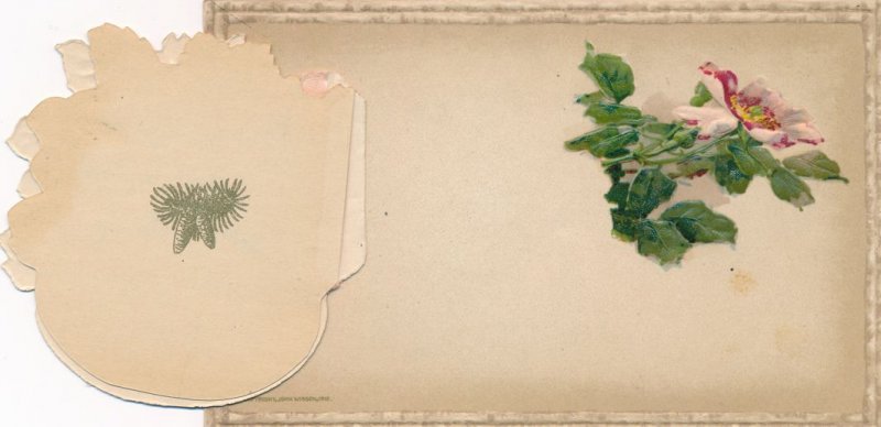 New Years Day Greetings - Flower Vase - Card on Postcard - John Winsch - DB