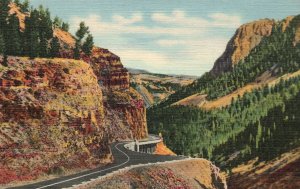 Wyoming WY, Golden Gate Canyon, Yellowstone National Park, Vintage Postcard