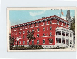 Postcard Hotel Barre Vermont USA