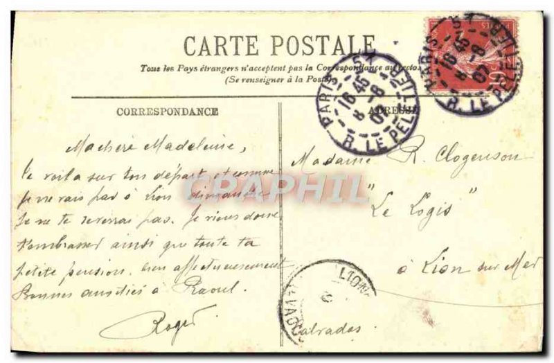 Old Postcard Panorama Paris to Notre Dame