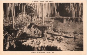 VINTAGE POSTCARD FOUNTAIN OF THE FAIRIES LOWER CAVE CARLSBAD CAVERNS NEW MEXICO