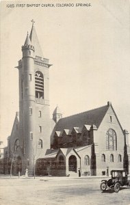 H92/ Colorado Springs Postcard c1910 First Baptist Church Building 151