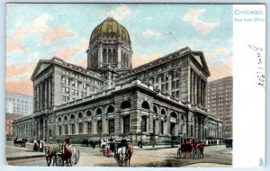 CHICAGO, Illinois IL ~ Street Scene NEW POST OFFICE 1908 Raphael Tuck Postcard