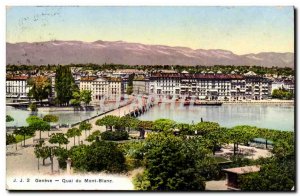 Switzerland Geneve Old Postcard Quai du Mont Blanc