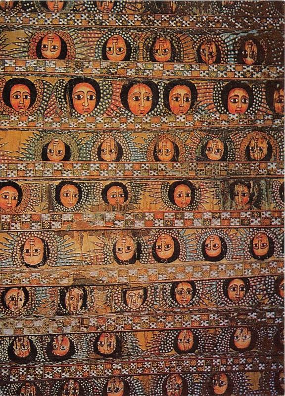 BG14164 painting on ceiling of debre berhan selassie church in gondar ethiopia