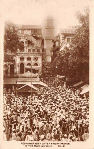 Lot142 real photo pakistan peshawar city after friday prayer in main mosque