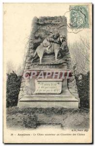 Old Postcard Asnieres The rescuer dog Cimetiere des Chiens