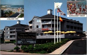 Vtg Rhode Island RI Village Inn at Narragansett Pier Restaurant 1980s Postcard
