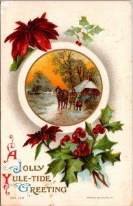 Christmas Greetings With Landscape Scene 1910