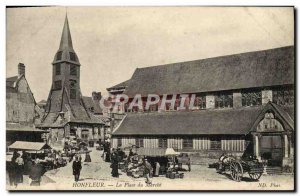 Old Postcard Honfleur La Place du Marche