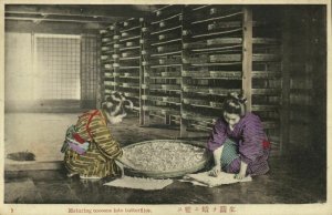 japan, Set of 10 Postcards, Native Japanese Silk Industry (1910s)