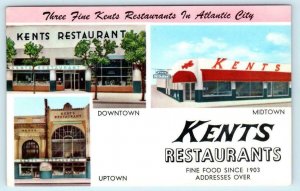 ATLANTIC CITY, New Jersey NJ ~ 3 Locations KENTS RESTAURANTS Roadside Postcard